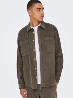 ONSALP RLX 2PKT WASHD CORD LS SHIRT