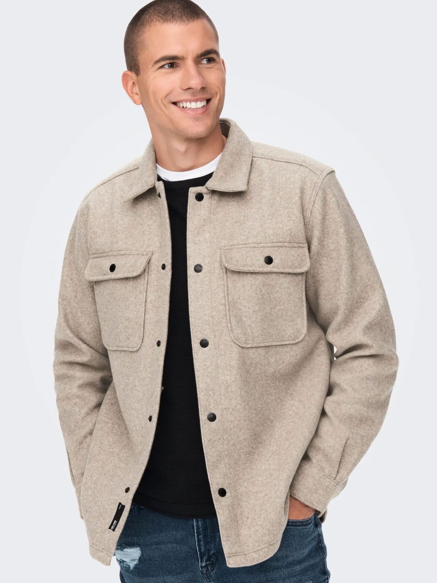 ONSASH OVR WOOLEN LOOK PKT LS SHIRT