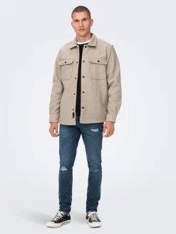 ONSASH OVR WOOLEN LOOK PKT LS SHIRT
