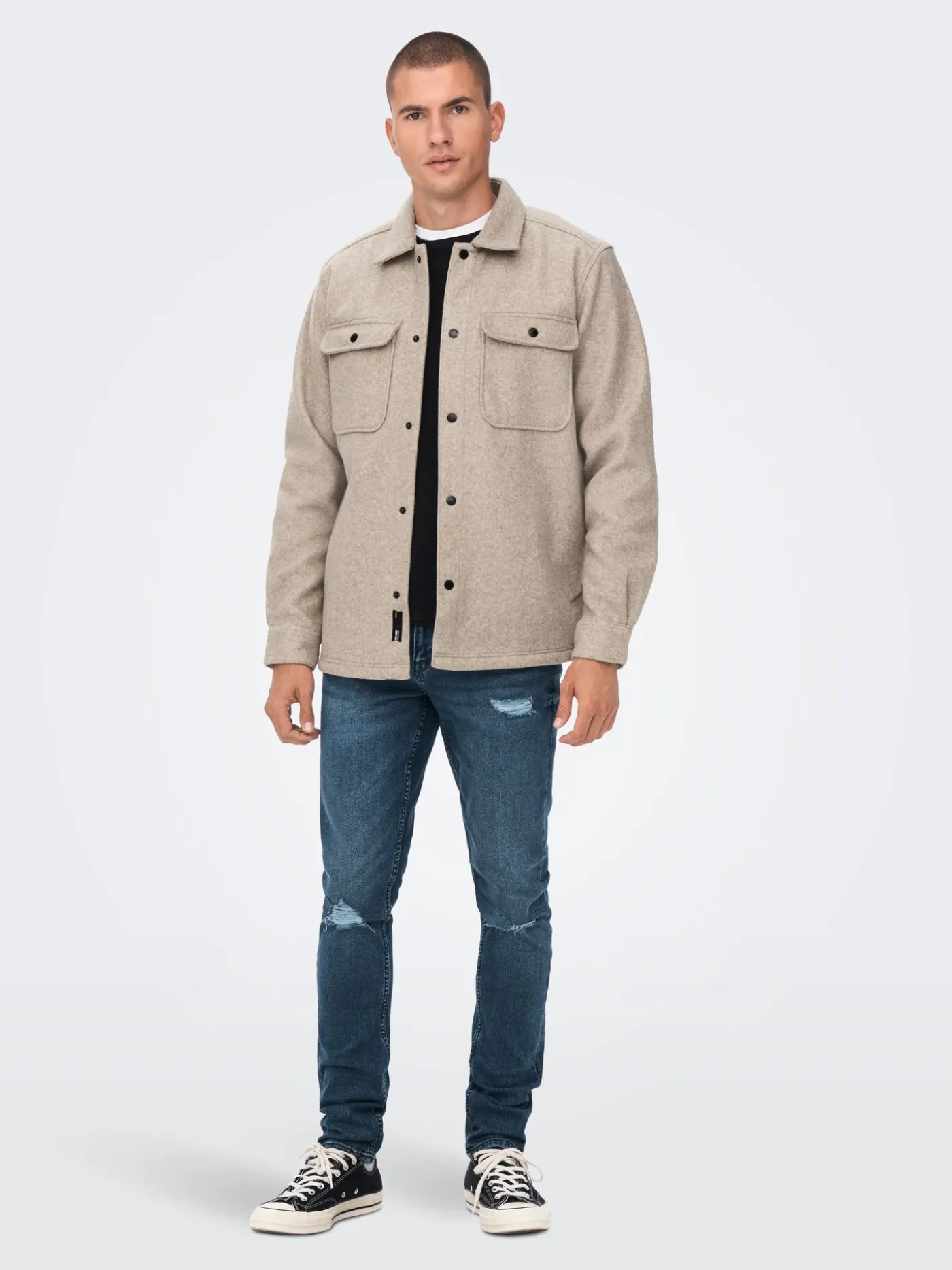 ONSASH OVR WOOLEN LOOK PKT LS SHIRT