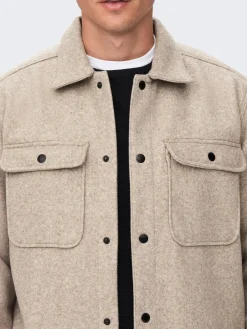 ONSASH OVR WOOLEN LOOK PKT LS SHIRT
