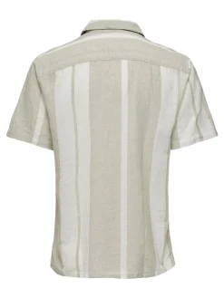 ONSCAIDEN SS STRIPE LINEN RESORT SH