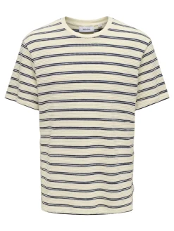 ONSIAN REG SS STRIPE STRUCT TEE