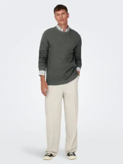 ONSKALLE REG 12 STRUC CREW KNIT NOO