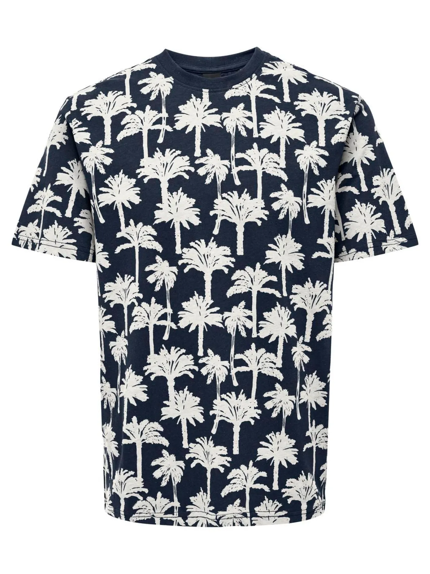 ONSKYLEN REG LINEN PALM AOP SS TEE