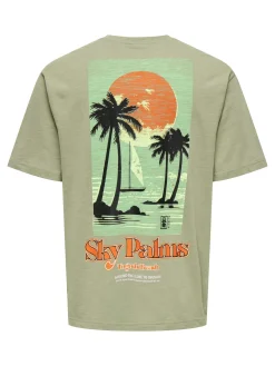 ONSLUIS PALM RLX SS TEE CS