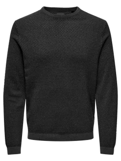 ONSTAPA REG 12 STRUC LS CREW KNIT N