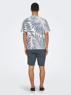 ONSZEKE LIFE REG WASHED SS AOP TEE