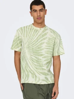 ONSZEKE LIFE REG WASHED SS AOP TEE