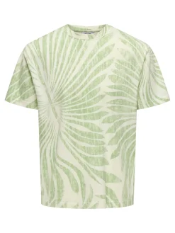 ONSZEKE LIFE REG WASHED SS AOP TEE