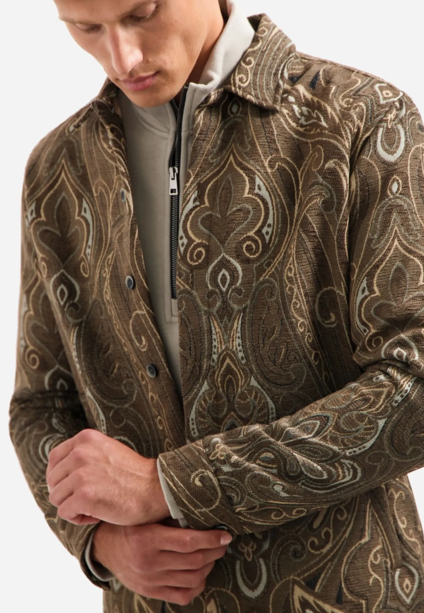 Overshirt Buttons Fancy Jacquard