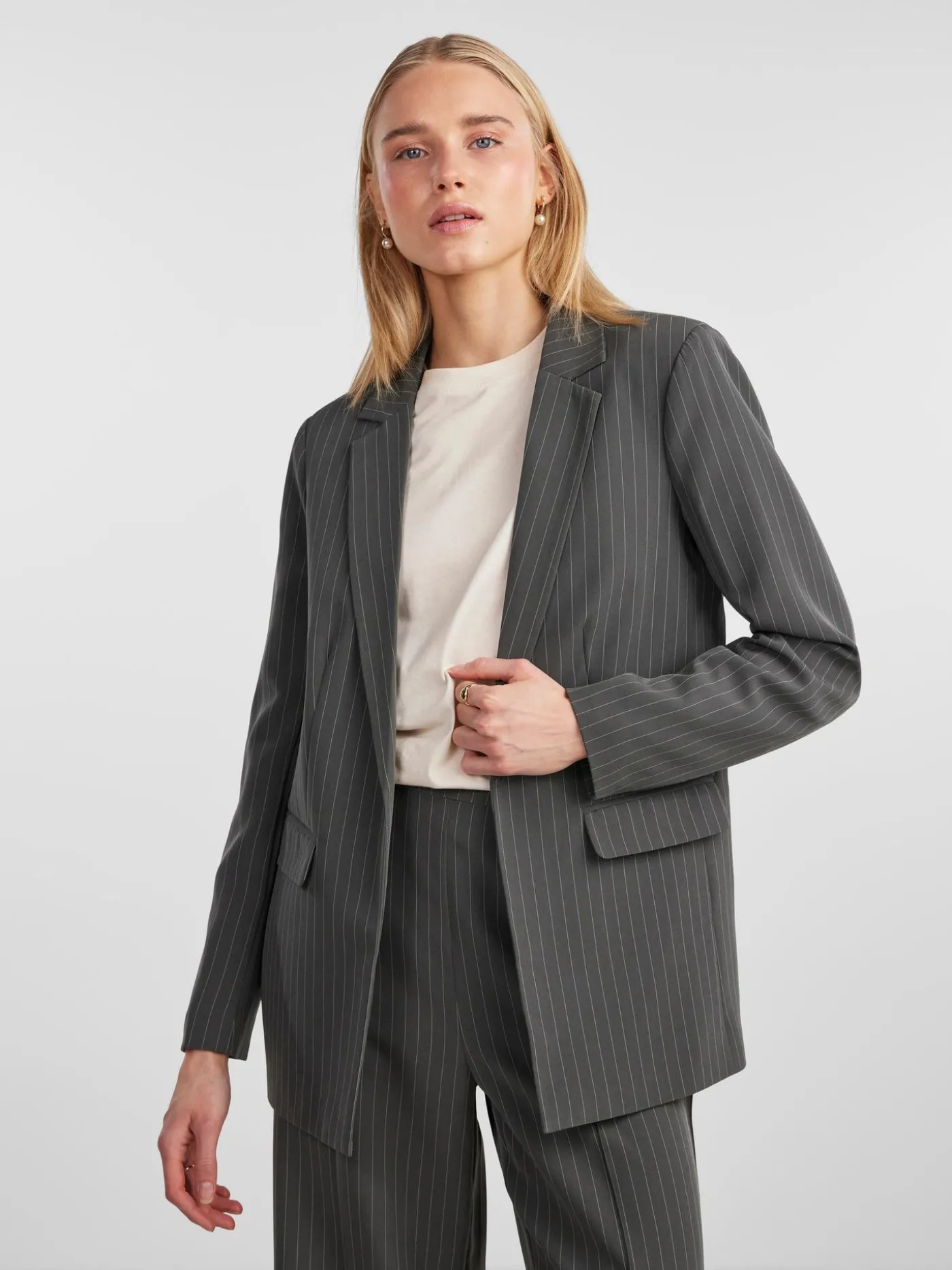 PCBOSSY LS LOOSE STRIPED BLAZER NOO