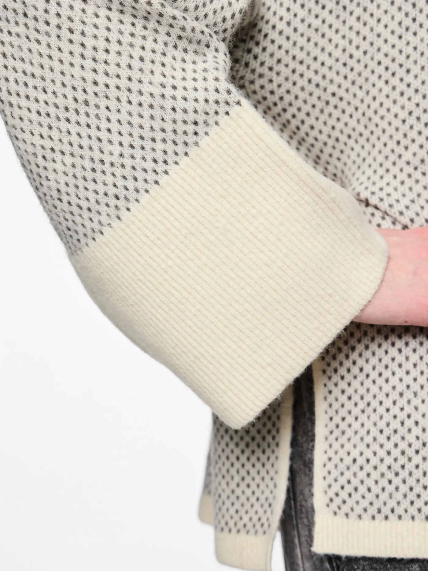 PCNORDIC LS LOOSE O-NECK KNIT