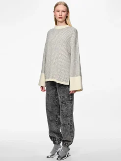 PCNORDIC LS LOOSE O-NECK KNIT