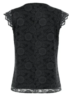 PCOLLINE SL LACE V-NECK TOP WVN NOO