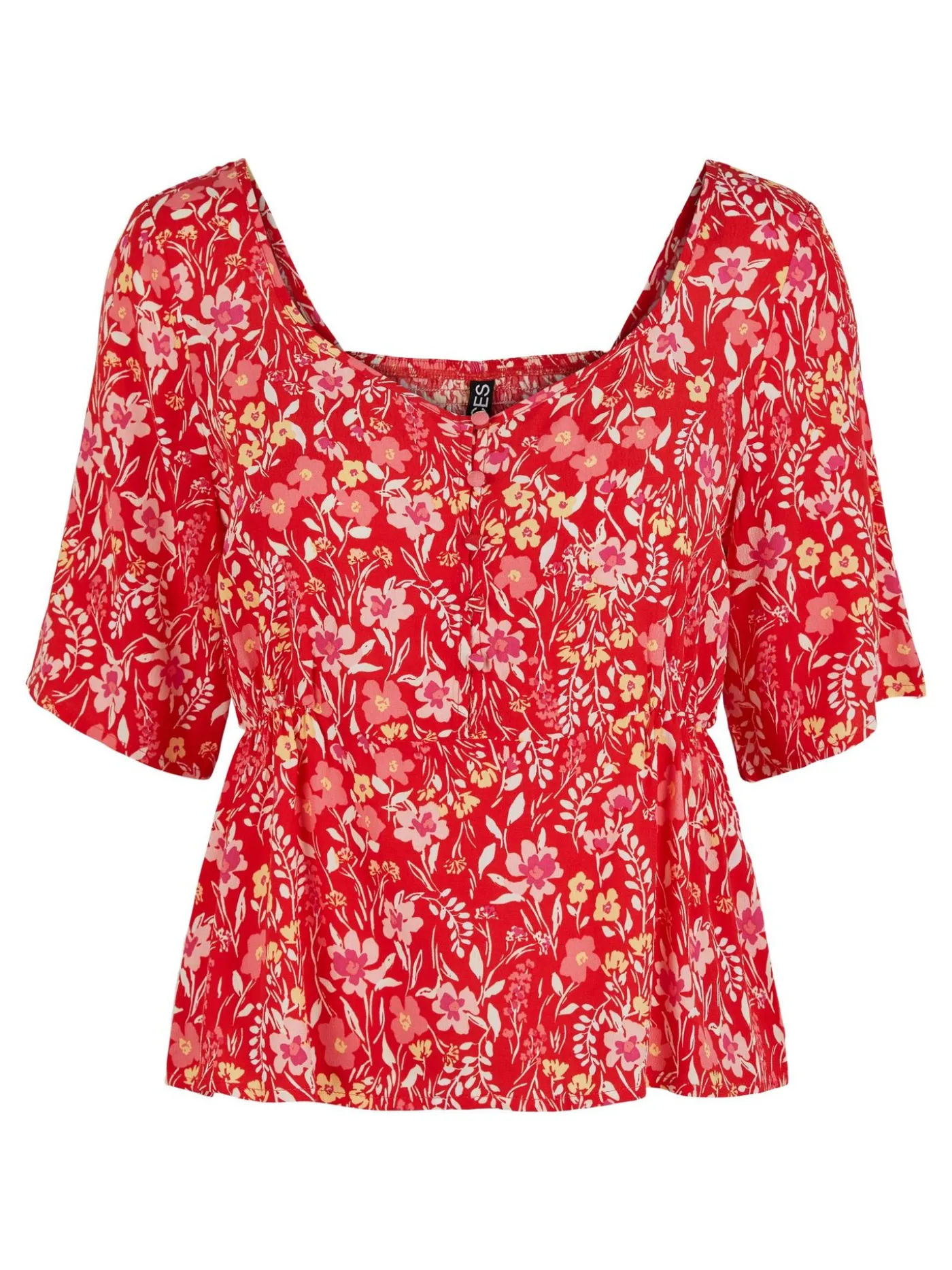PCSANDY SS TOP BC - Poppy Red/Flower