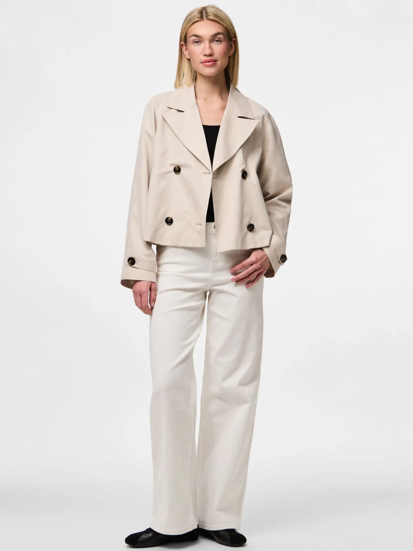 PCSCARLETT LS SHORT TRENCHCOAT NOOS