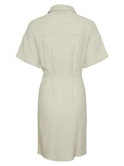 PCVINSTY SS LINEN SHIRT DRESS NOOS