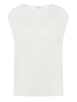 Pique Cap-Sleeved Top