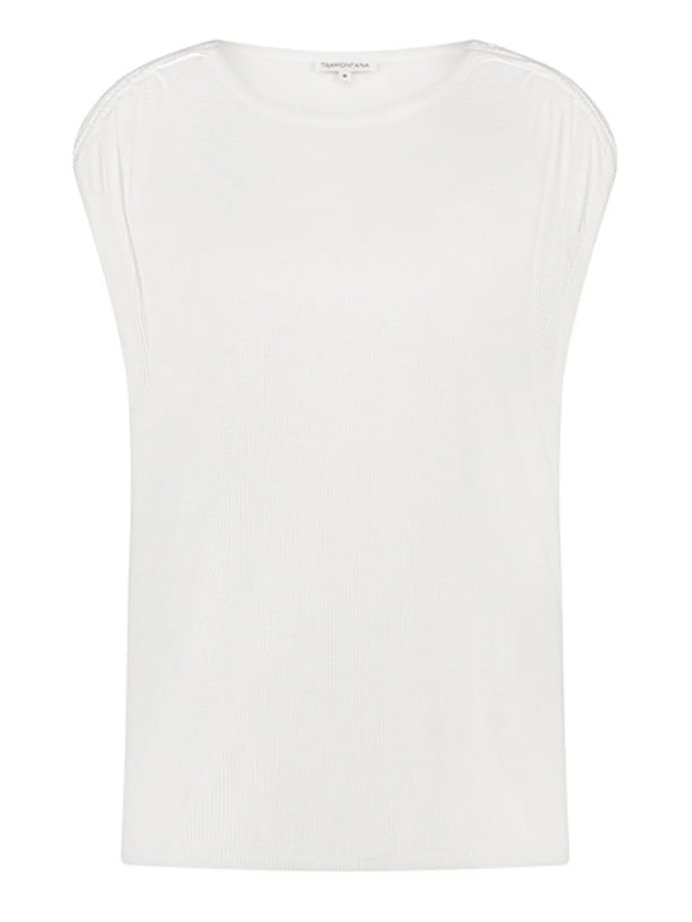 Pique Cap-Sleeved Top