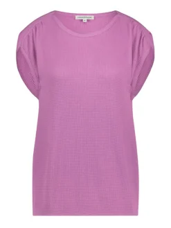 Pique Cap-Sleeved Top