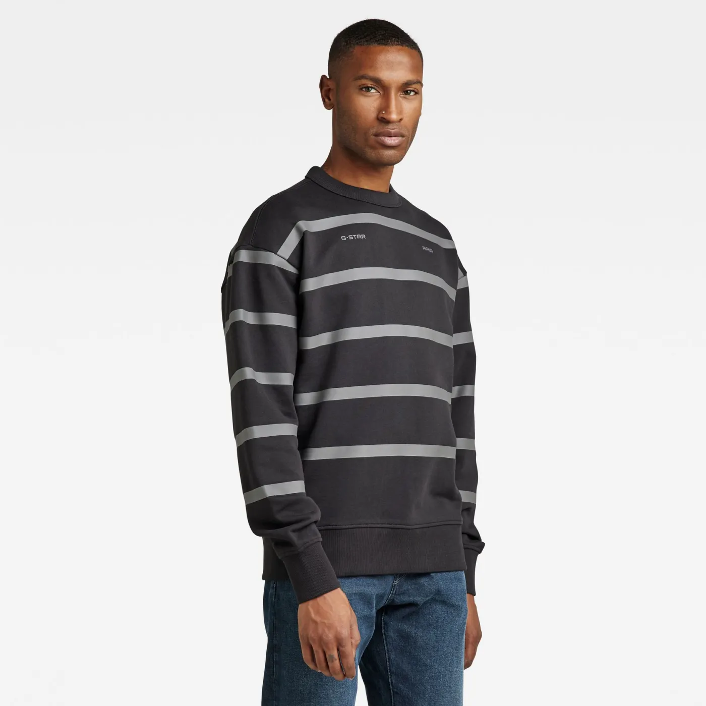 Placed stripe sw r D524 - D524 dk black/granite st