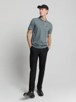 Polo Zip Pique Garment Dyed