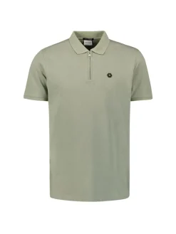 Polo Zip Pique Garment Dyed