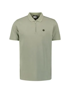 Polo Zip Pique Garment Dyed