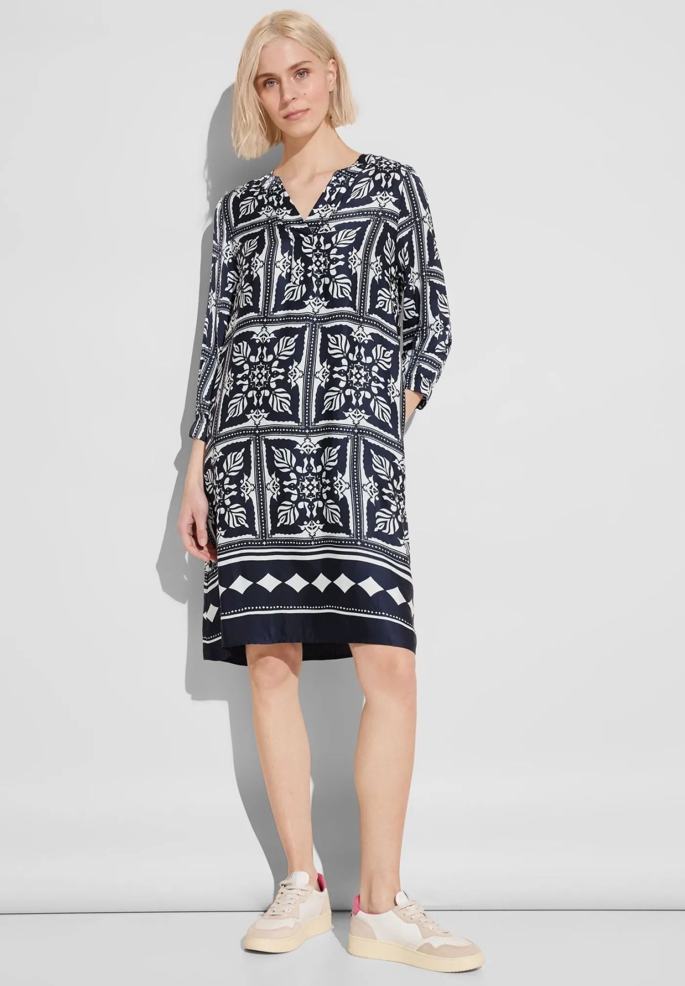 Printed Border Viscose Dress