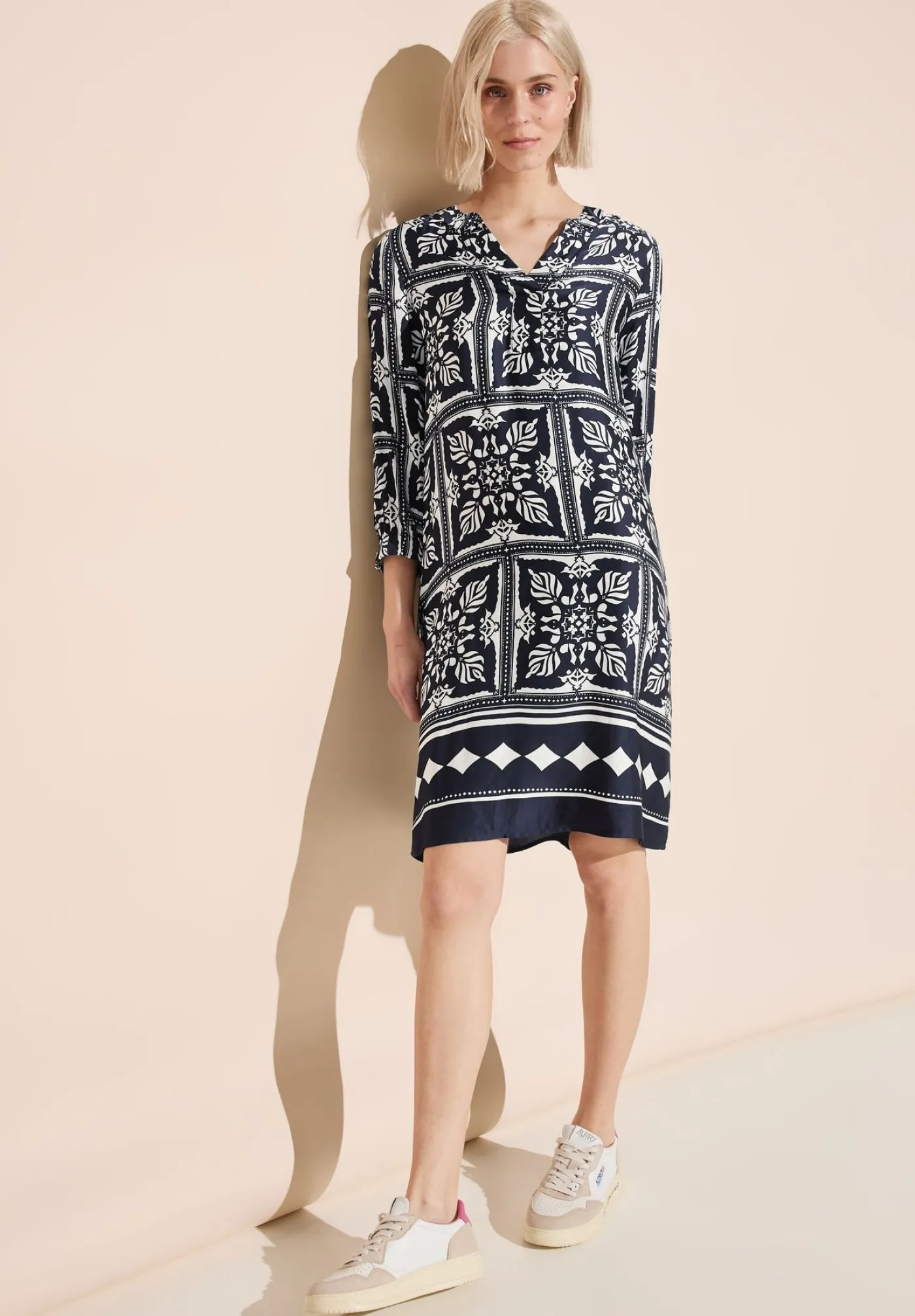 Printed Border Viscose Dress