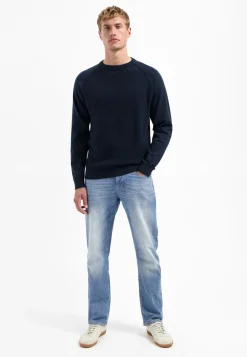 Pullover Crewneck Solid Waffle Knit