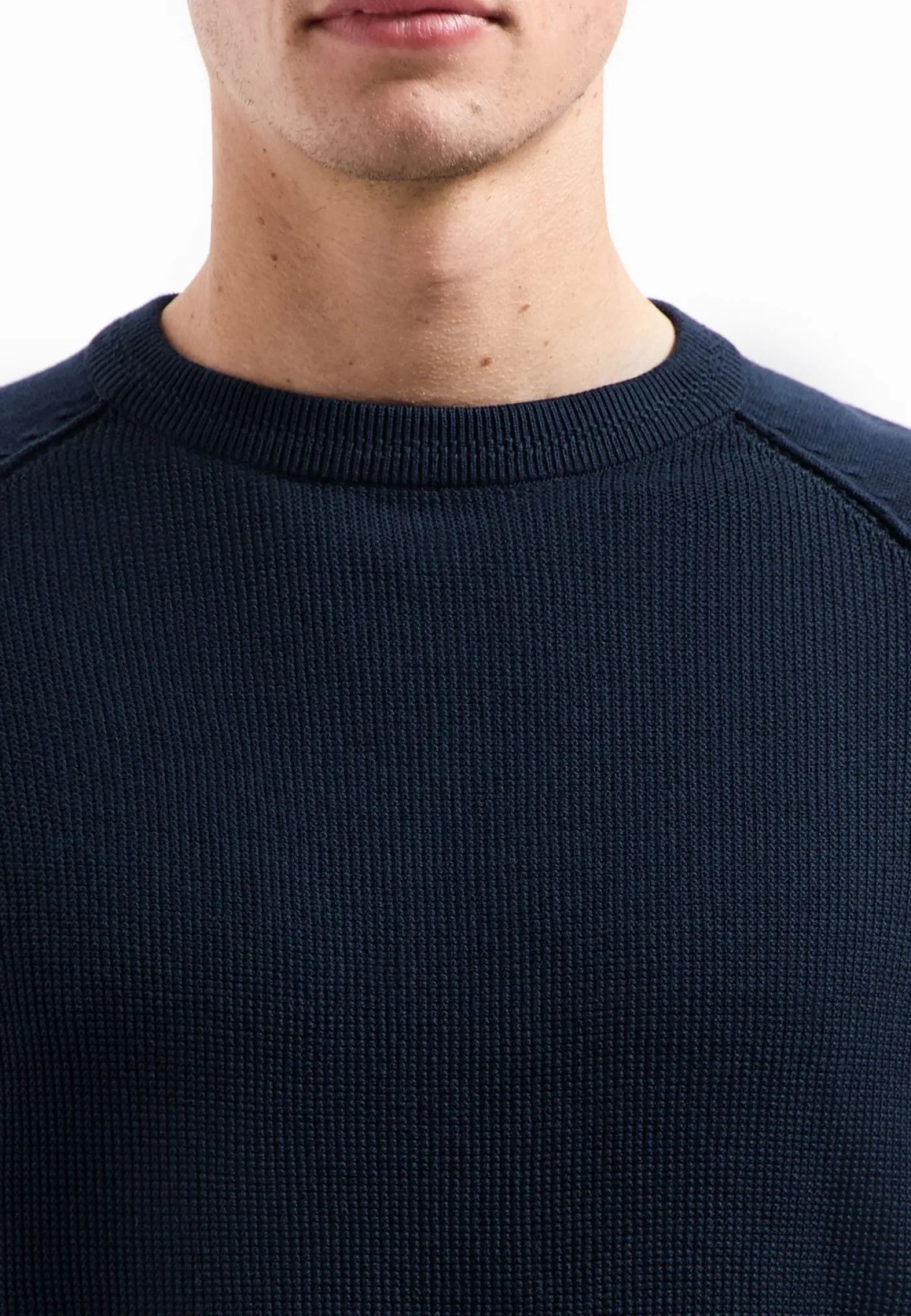Pullover Crewneck Solid Waffle Knit