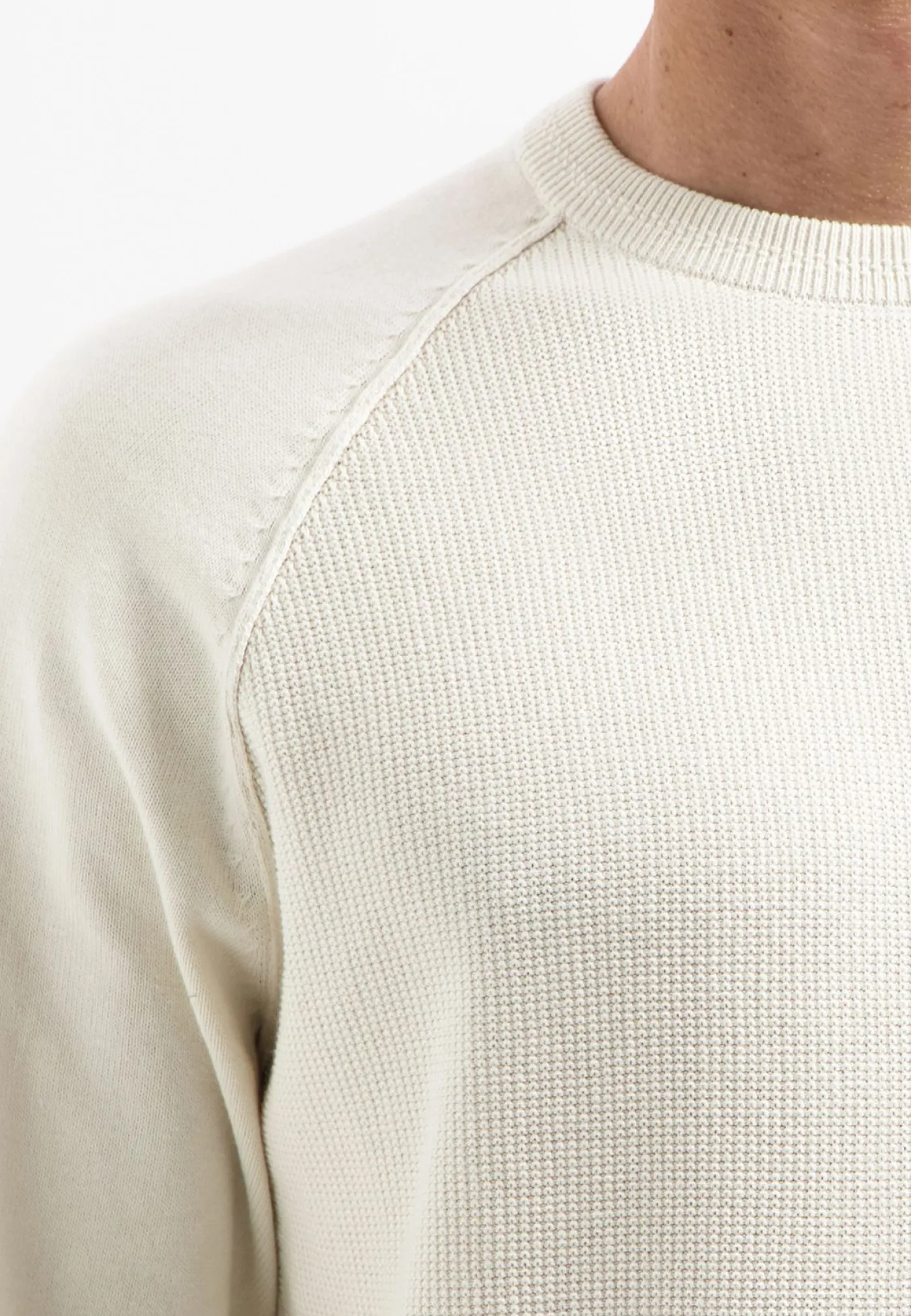 Pullover Crewneck Solid Waffle Knit