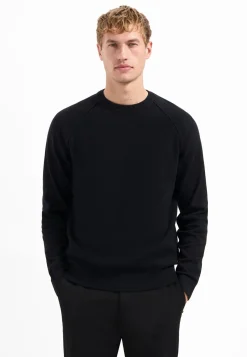 Pullover Crewneck Solid Waffle Knit