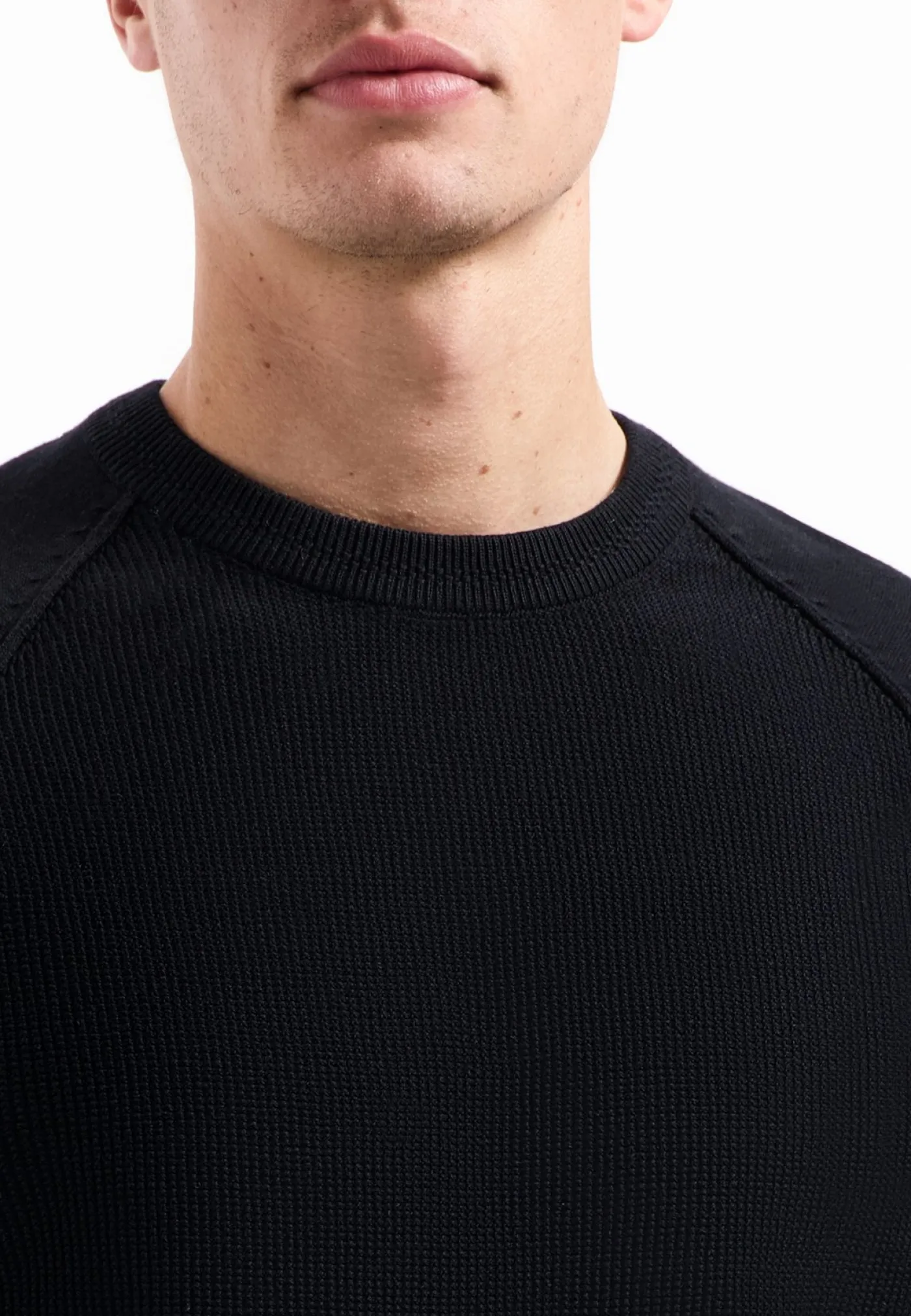 Pullover Crewneck Solid Waffle Knit