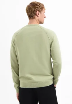 Pullover Crewneck Solid Waffle Knit