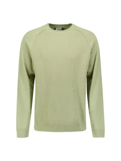 Pullover Crewneck Solid Waffle Knit