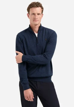 Pullover Half Zip 2 Coloured Melange