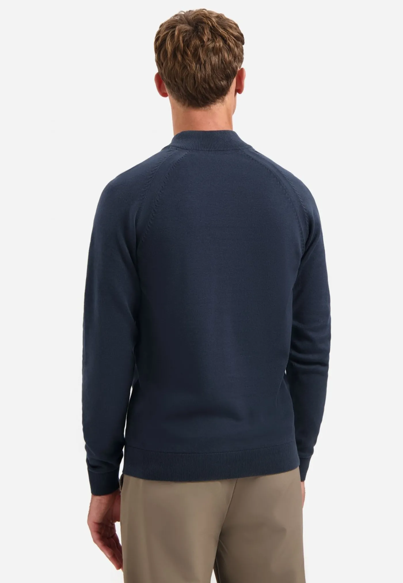 Pullover Half Zip High Collar Solid