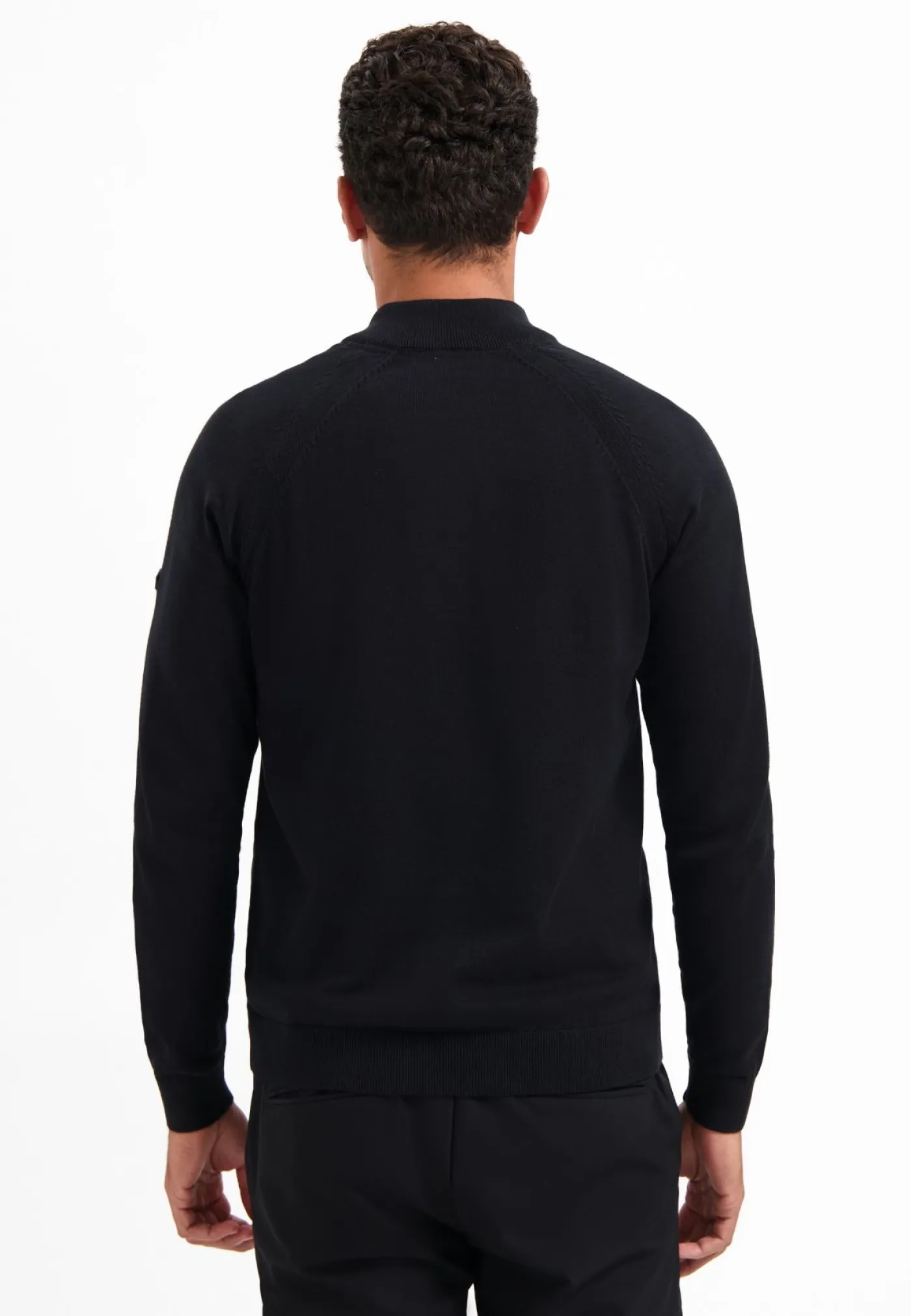 Pullover Half Zip High Collar Solid