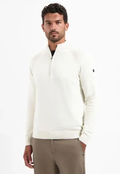 Pullover Half Zip High Collar Solid