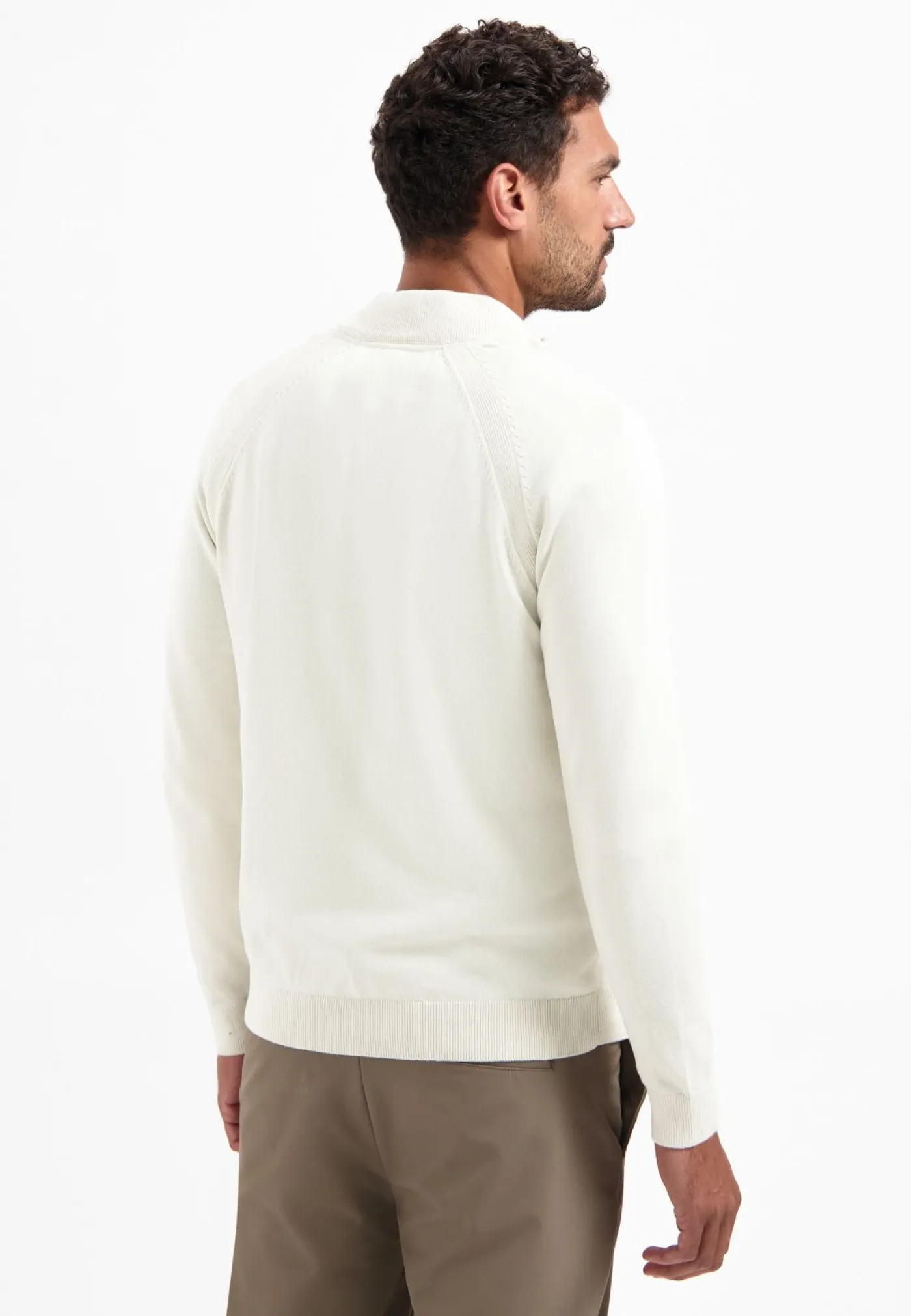 Pullover Half Zip High Collar Solid