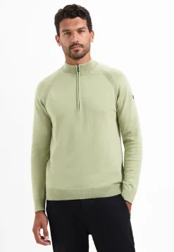 Pullover Half Zip High Collar Solid