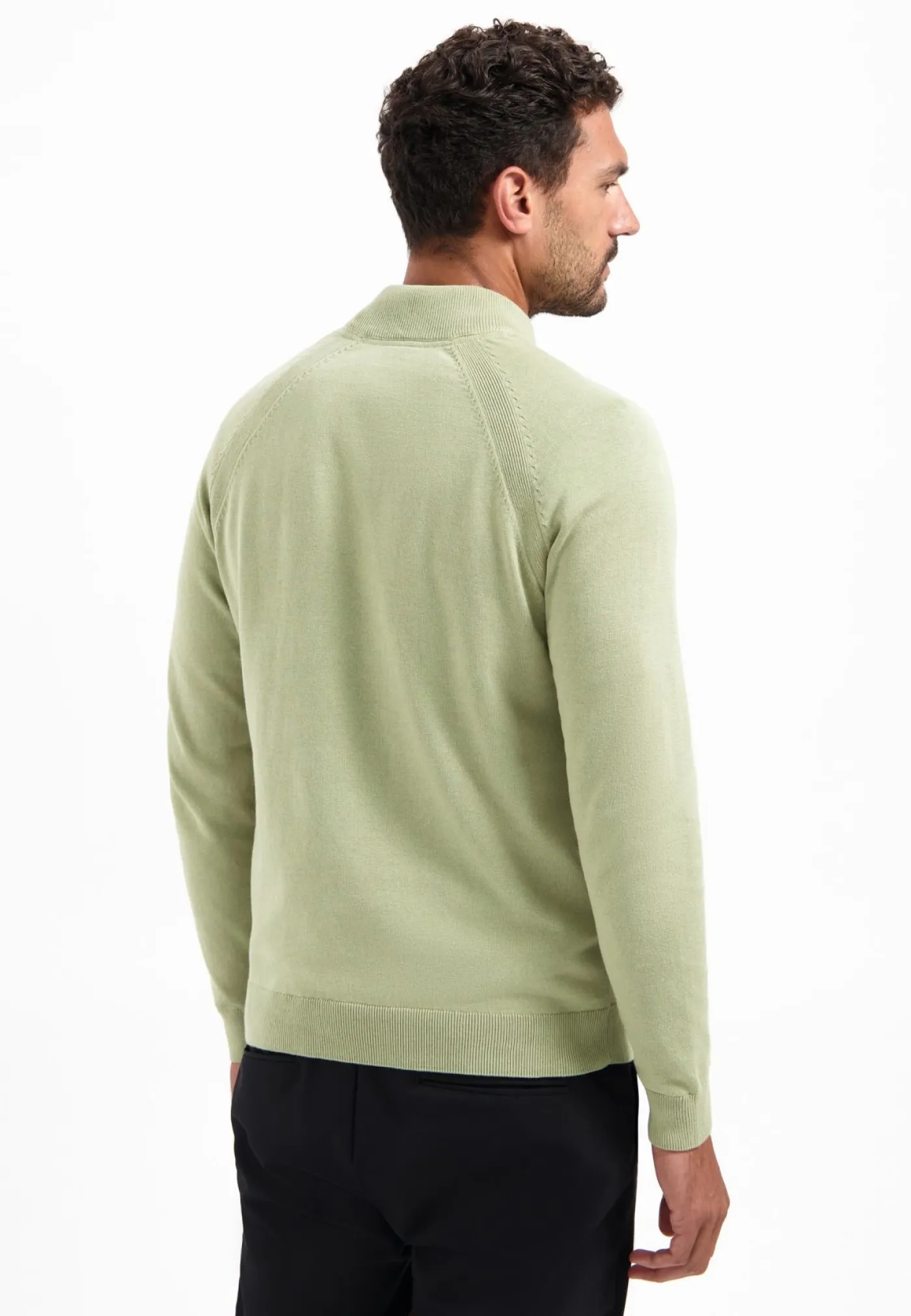 Pullover Half Zip High Collar Solid