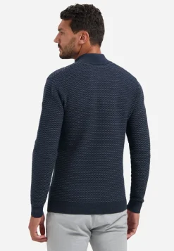 Pullover Half Zip Jacquard Plated