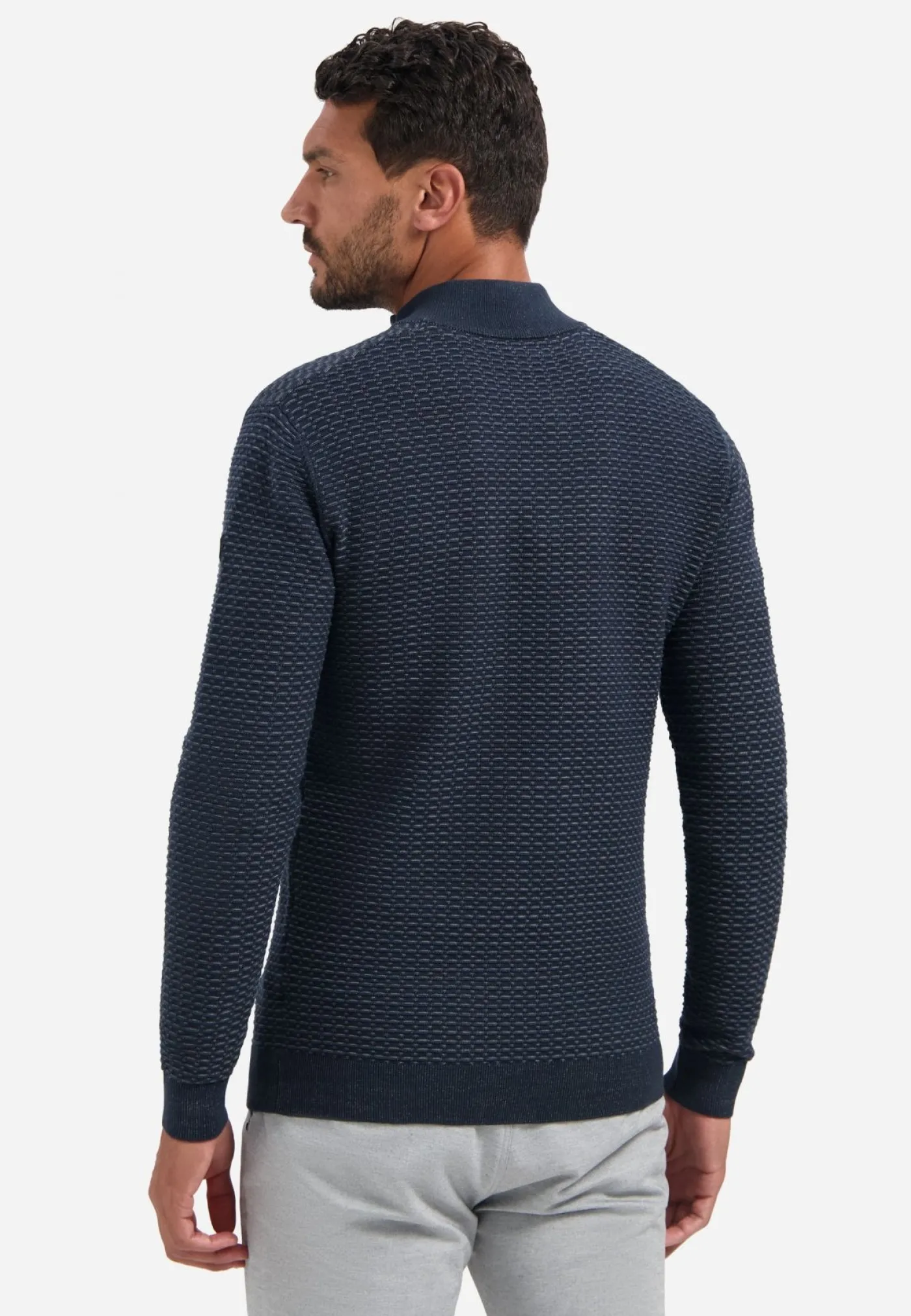 Pullover Half Zip Jacquard Plated