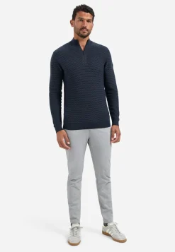 Pullover Half Zip Jacquard Plated