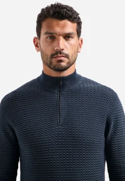 Pullover Half Zip Jacquard Plated