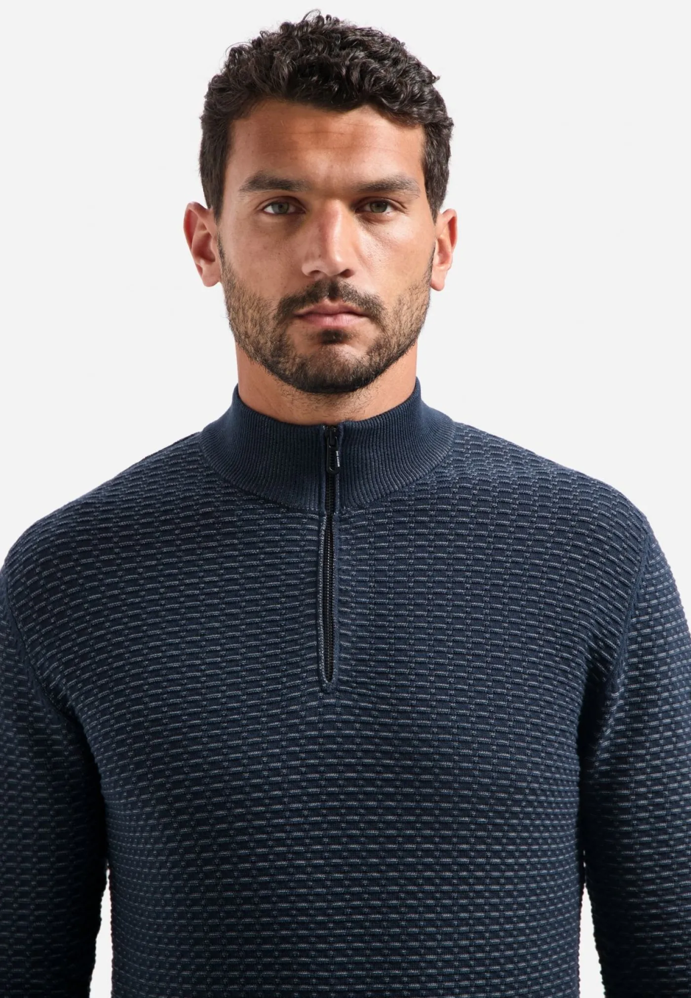 Pullover Half Zip Jacquard Plated